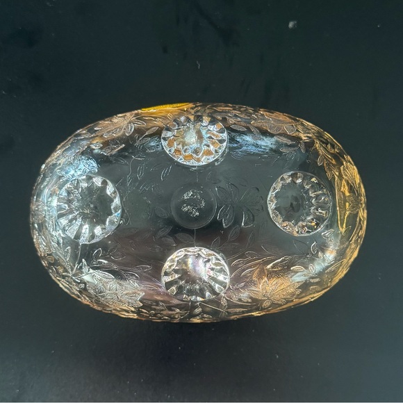 Vintage Jeanette 22kt Glass Clear Oval Bowl "Louisa" - Picture 5 of 6